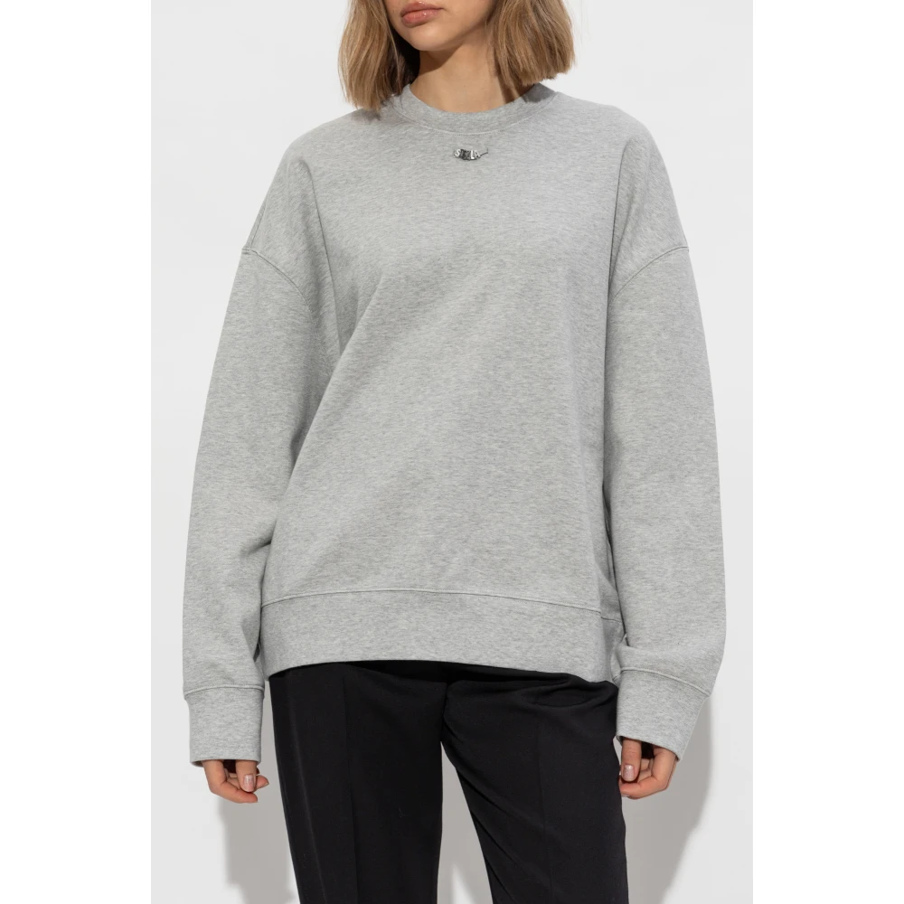 Stella Mccartney Sweatshirt met logo-vormige applicatie Gray Dames