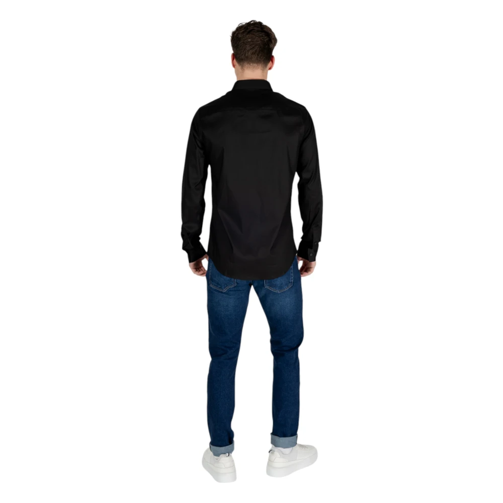 Armani Exchange Overhemd met lange mouwen Black Heren