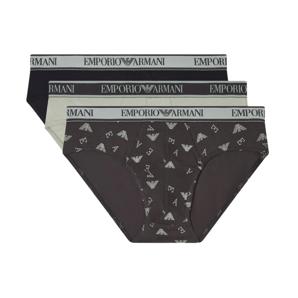 Emporio Armani Men's Multicolor Three-Pack Of Briefs With Core Logo Waistband