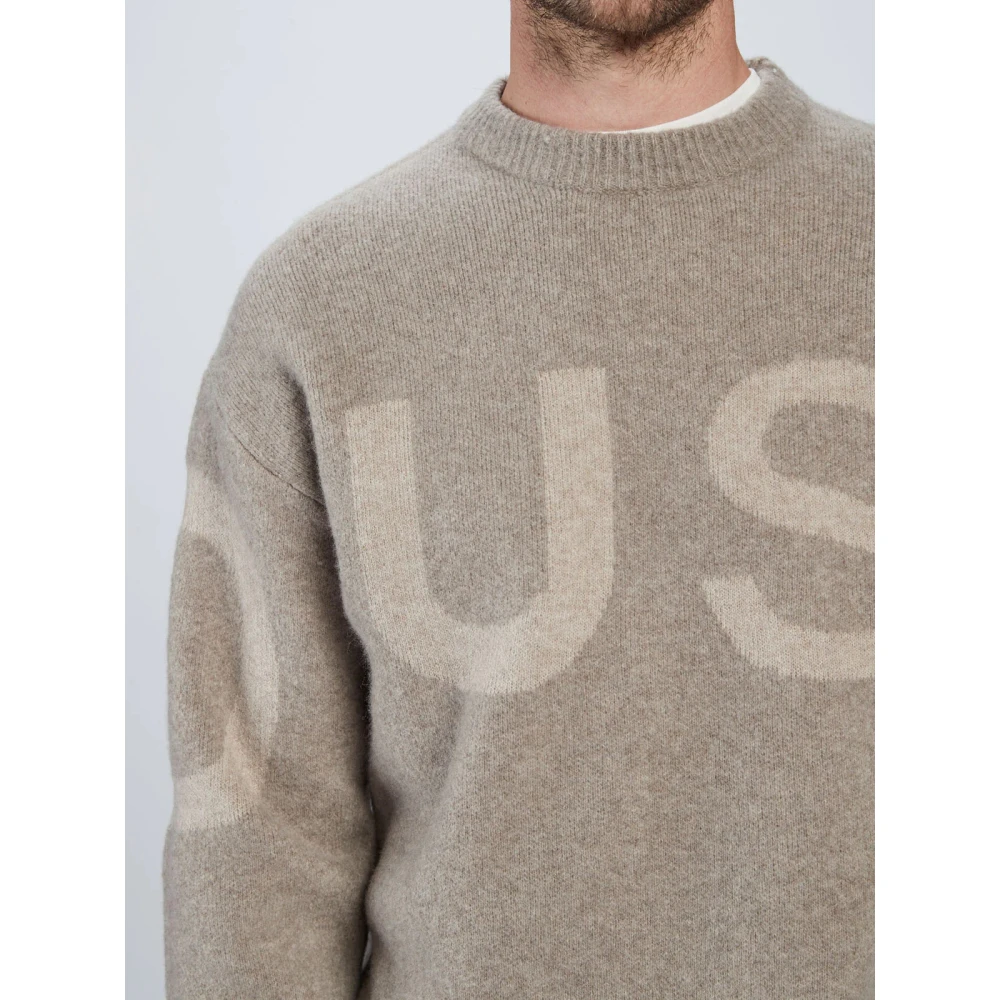 Gabba Beige Typo Print Trui Beige Heren