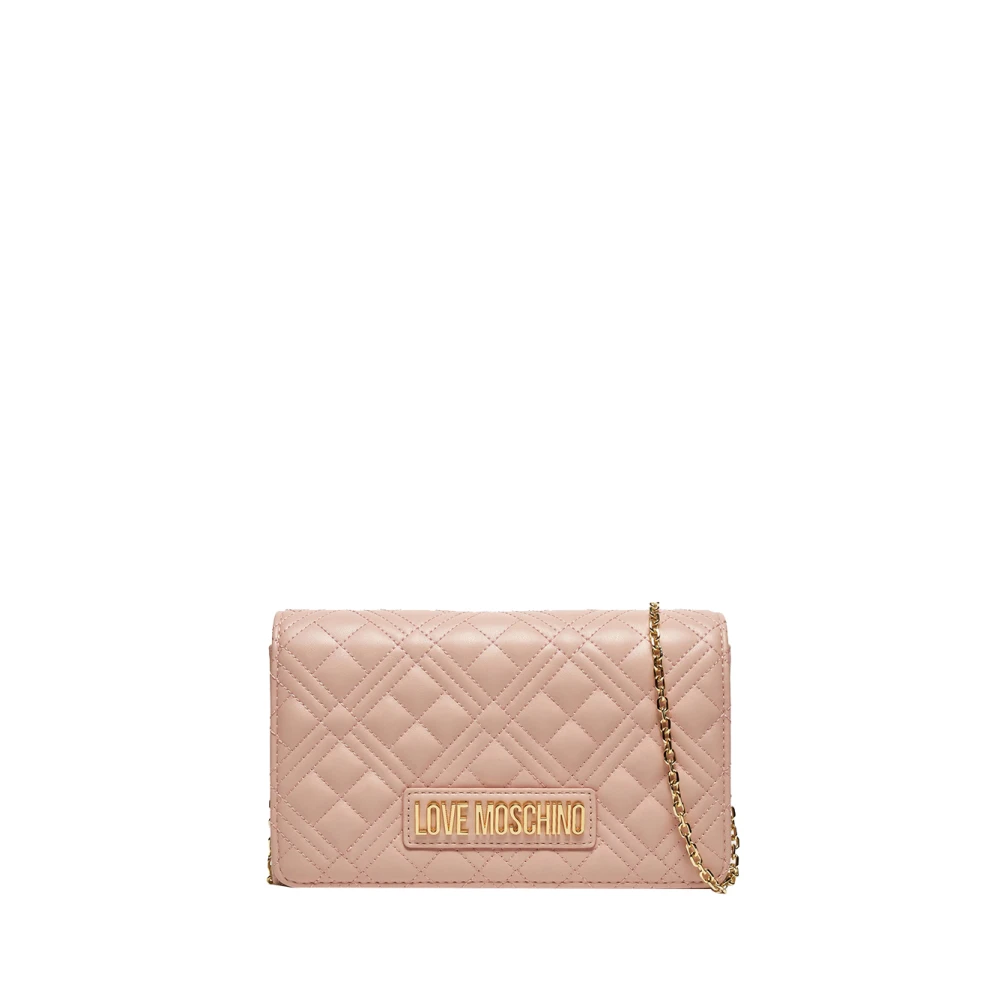 Moschino Chique Roze Schoudertas met Gouden Logo Pink Dames