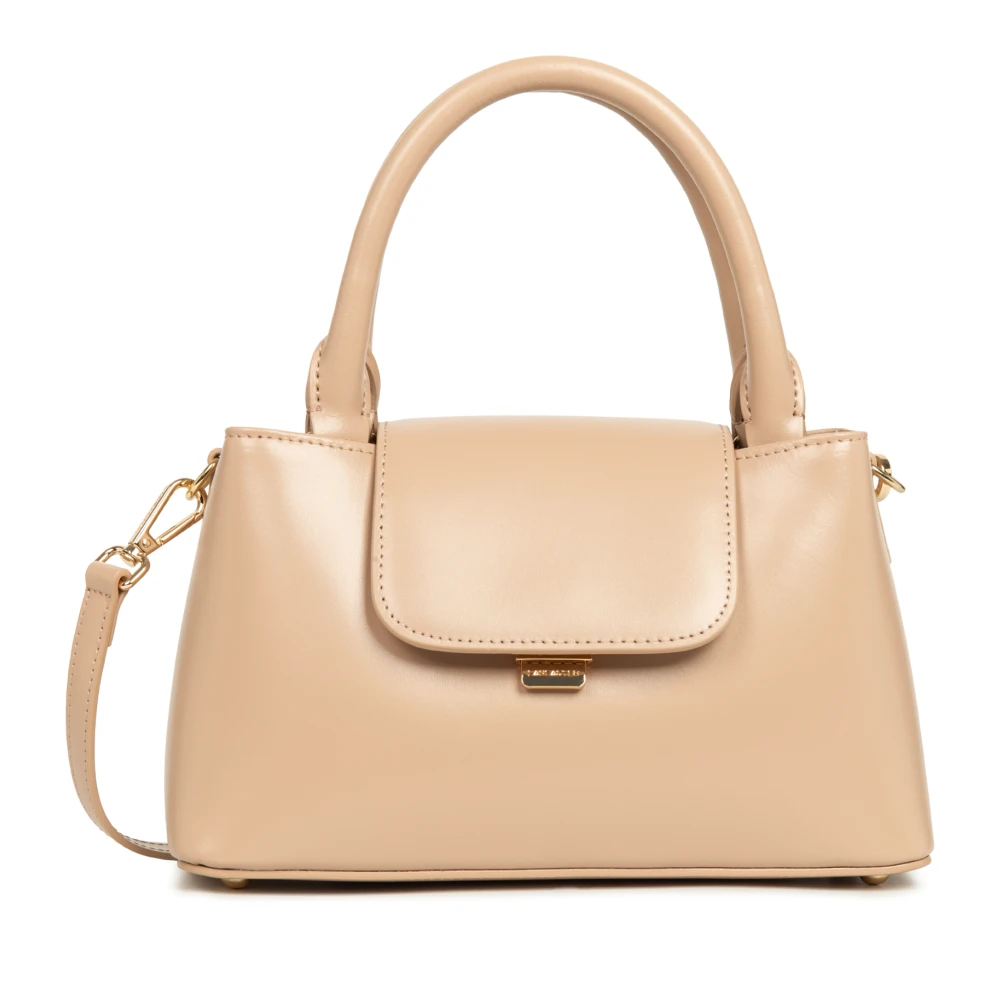 Lancaster Elegante Flap Handtas met Metalen Sluiting Beige Dames