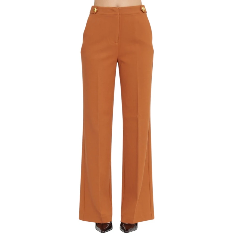 Nenette Women's Orange Pantalone Erula - Wide Trousers - S - Trousers