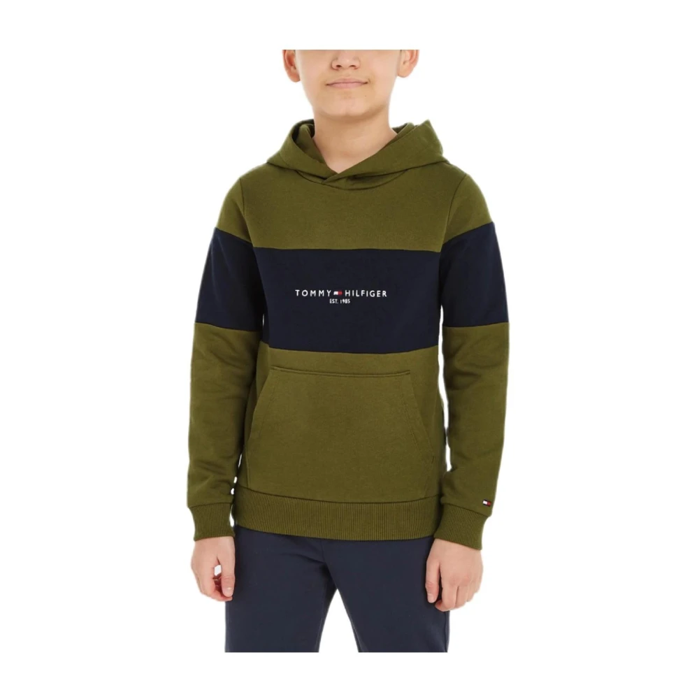 Tommy Hilfiger Boys Green Colorblock Sweatshirt - Kids Sweatshirts - 16 Y - Kids
