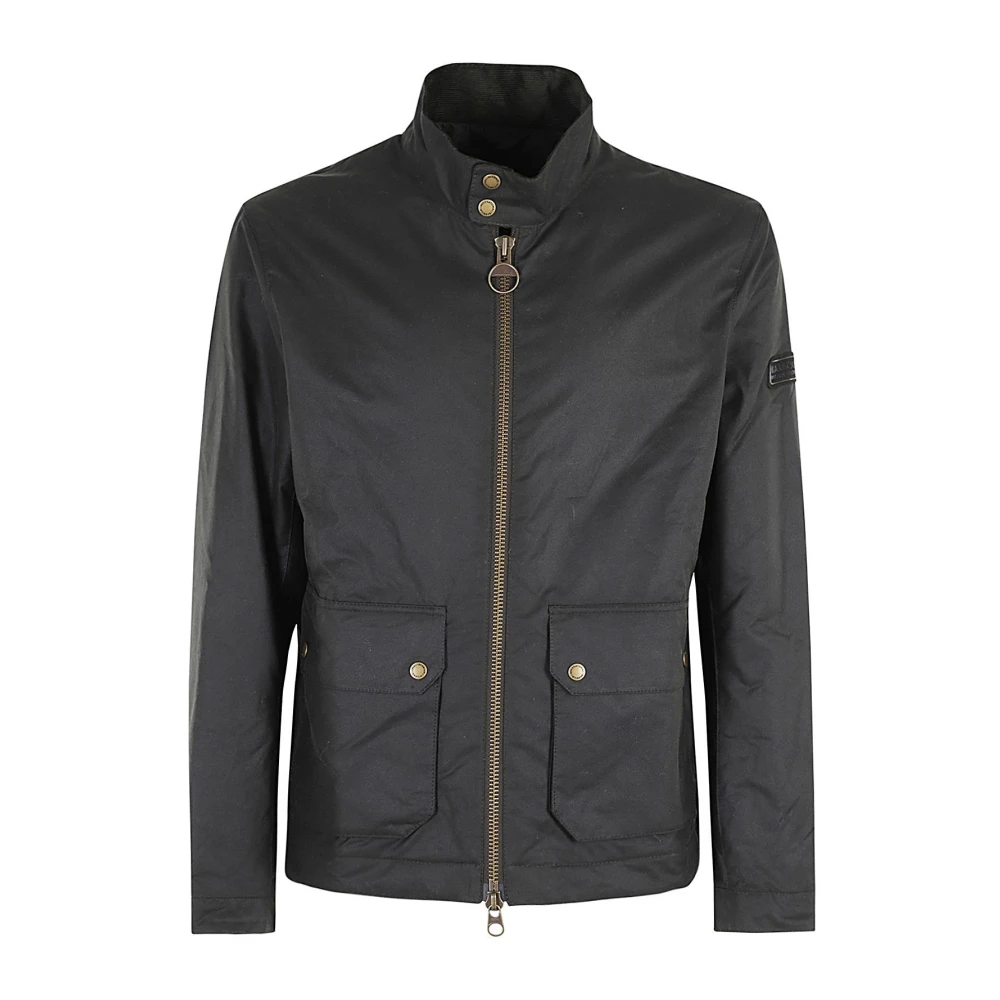 Barbour Sage Jack met Geribbelde Fluwelen Kraag Black Heren