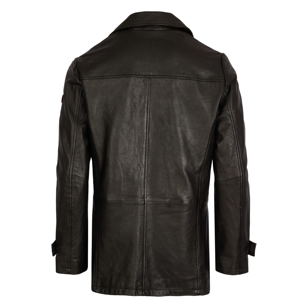 Bugatti Leren korte jas elegante herenstijl Black Heren