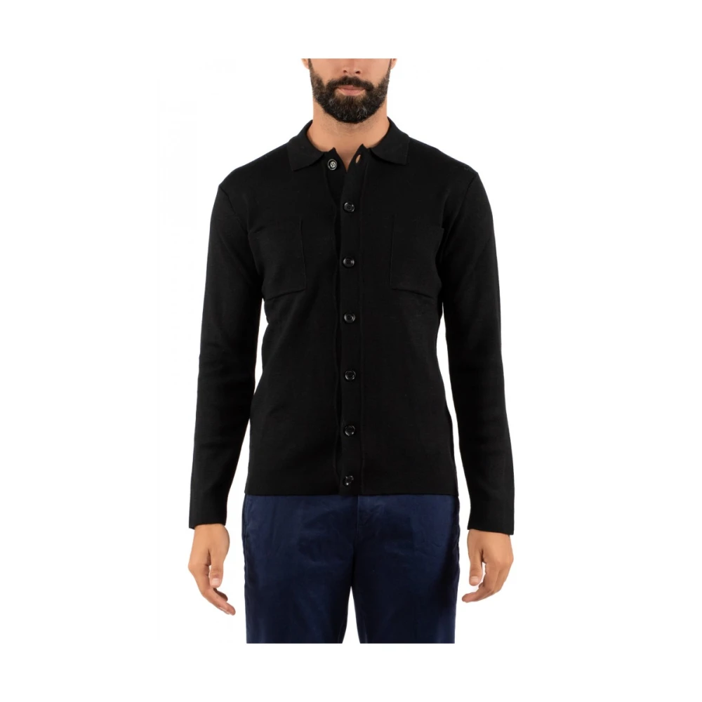 Daniele Fiesoli Herenoverhemd Klassieke Stijl Black Heren