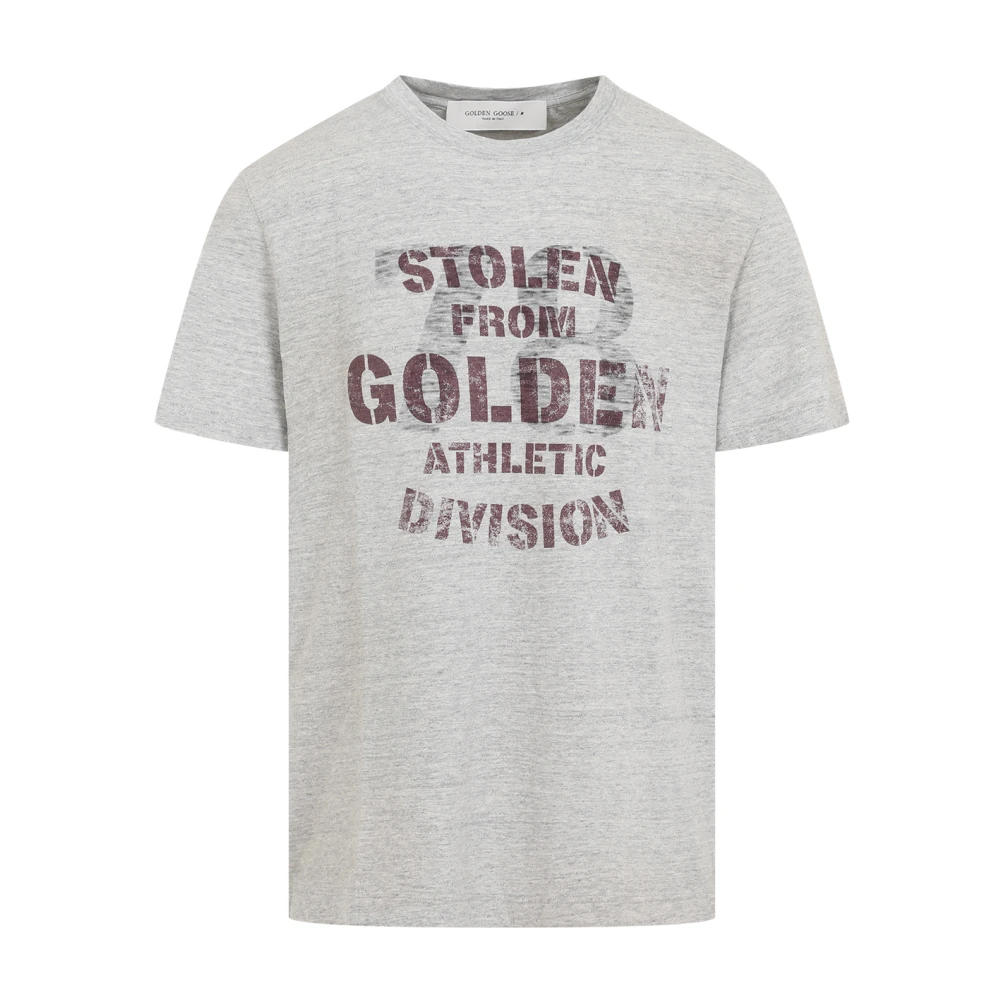 Golden Goose Vintage Print T-shirt Gray Heren