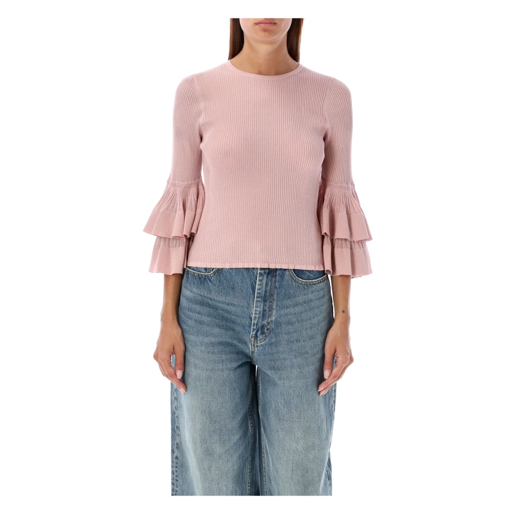 Zimmermann Roze Ruches Gebreide Kleding Aw24 Pink Dames