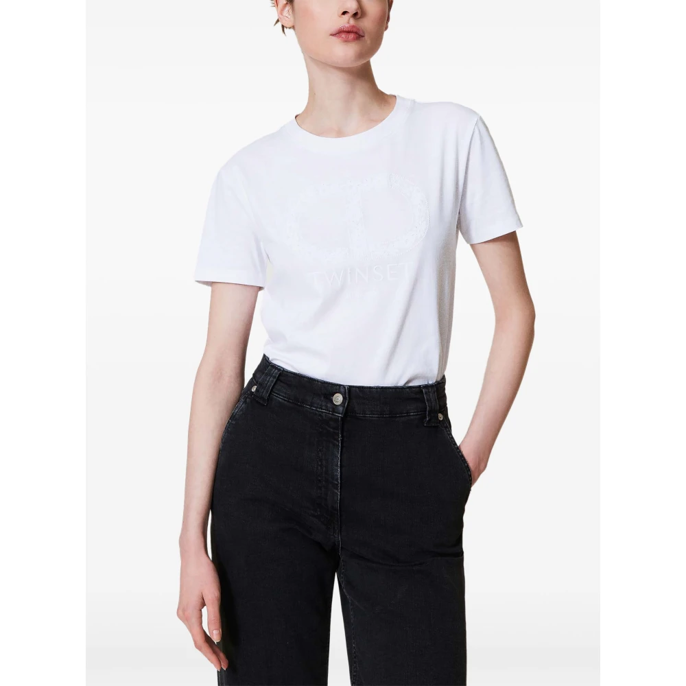 Twinset Optisch Wit T-Shirt White Dames