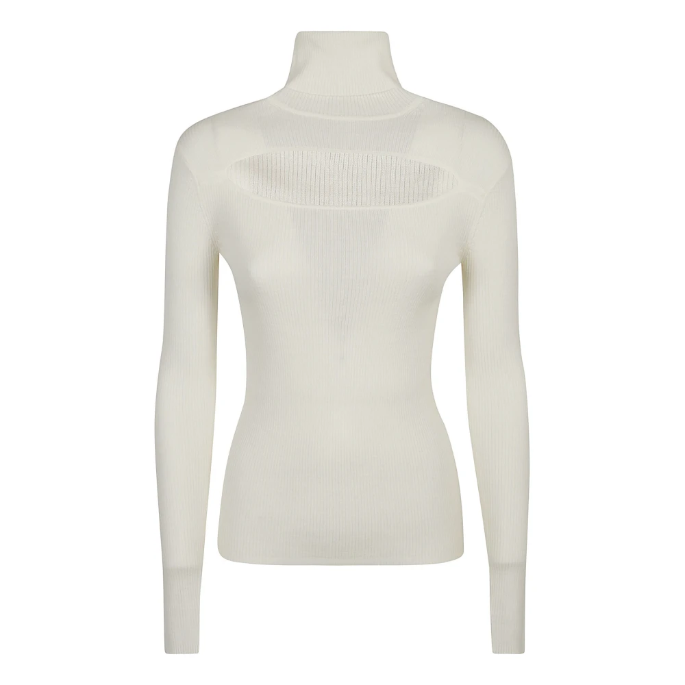 P.a.r.o.s.h. Crème Wol Cut-Out Trui Beige Dames