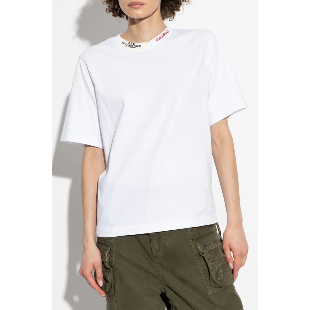 Dsquared2 T-shirt met logo White Dames