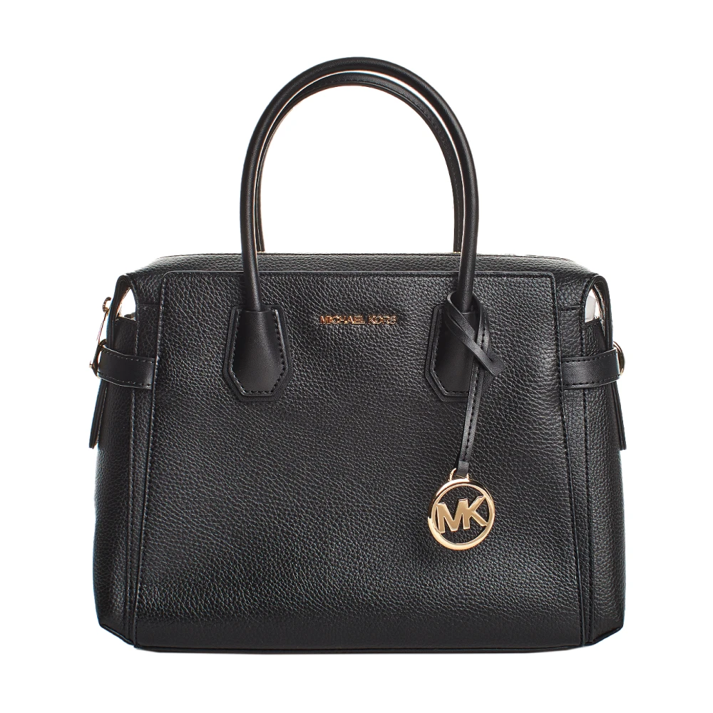 Michael Kors Elegante Satchel Tas met Gouden Accenten Black Dames