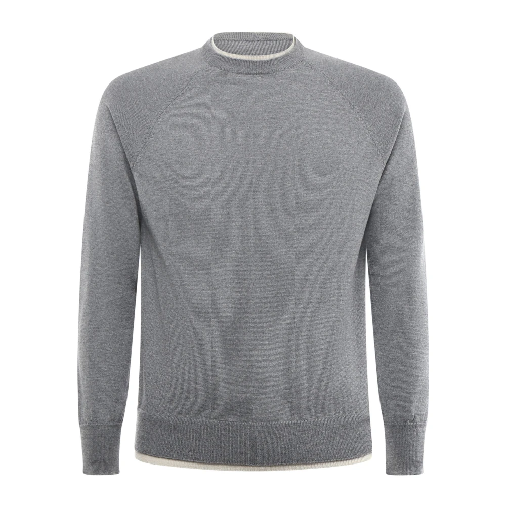 Eleventy Men's Gray Round-Neck Knitwear, 2XL, Round-Neck Knitwear