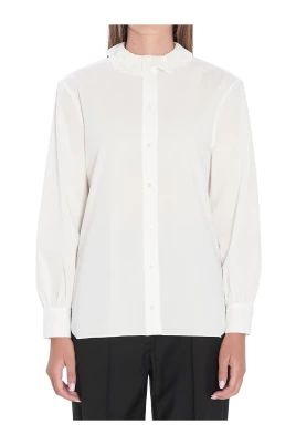 Lace Collar Button-Up Shirt
