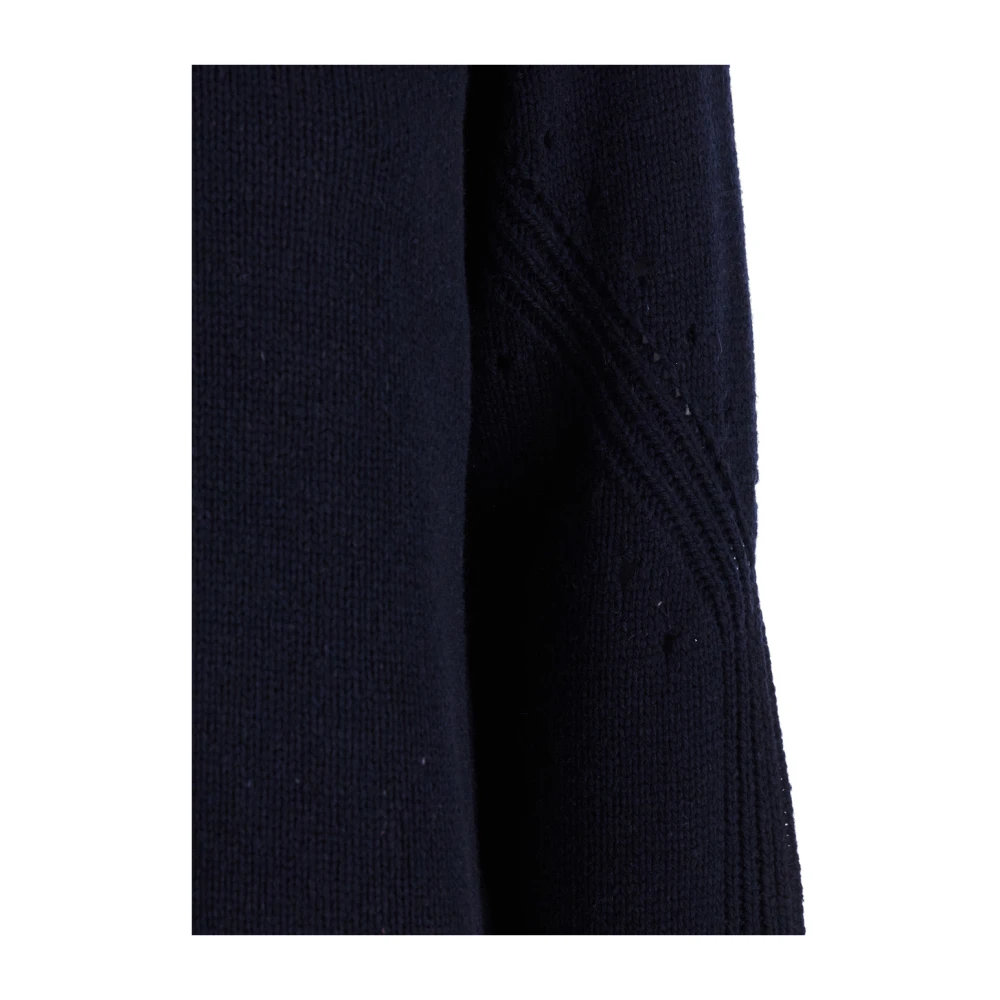 Semicouture Blauwe Cashmere Trui Hoge Hals Blue Dames