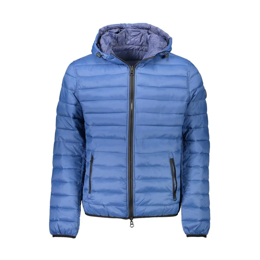 U.s. Polo Assn. Men's Blue Reversible Hooded Puffer Jacket