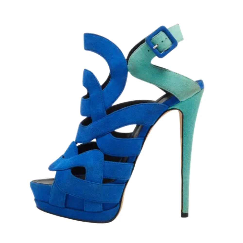 Giuseppe Zanotti Pre-owned Pre-owned Mocka sandaler Blue, Dam