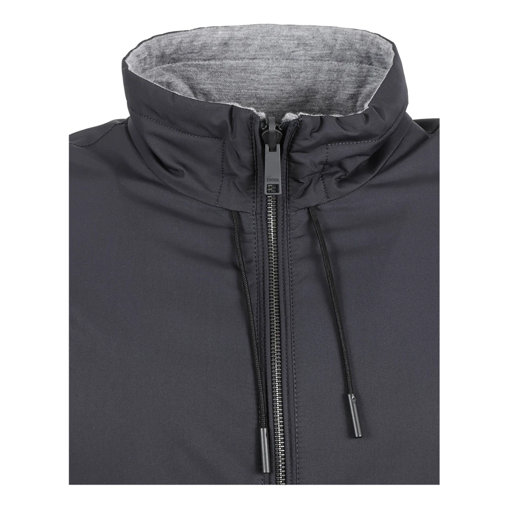 Z Zegna Omkeerbare Microfiber Jassen Black Heren
