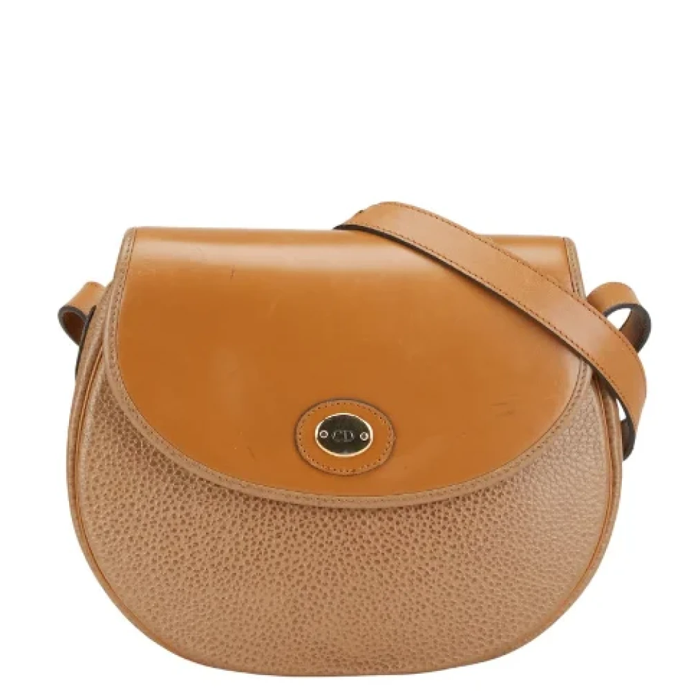 Dior Vintage Pre-owned Leather crossbody-bags Brown Dames