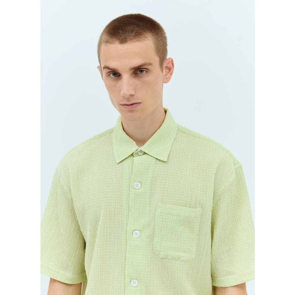 Stüssy Gekreukte Shirt met Textuur Green Heren