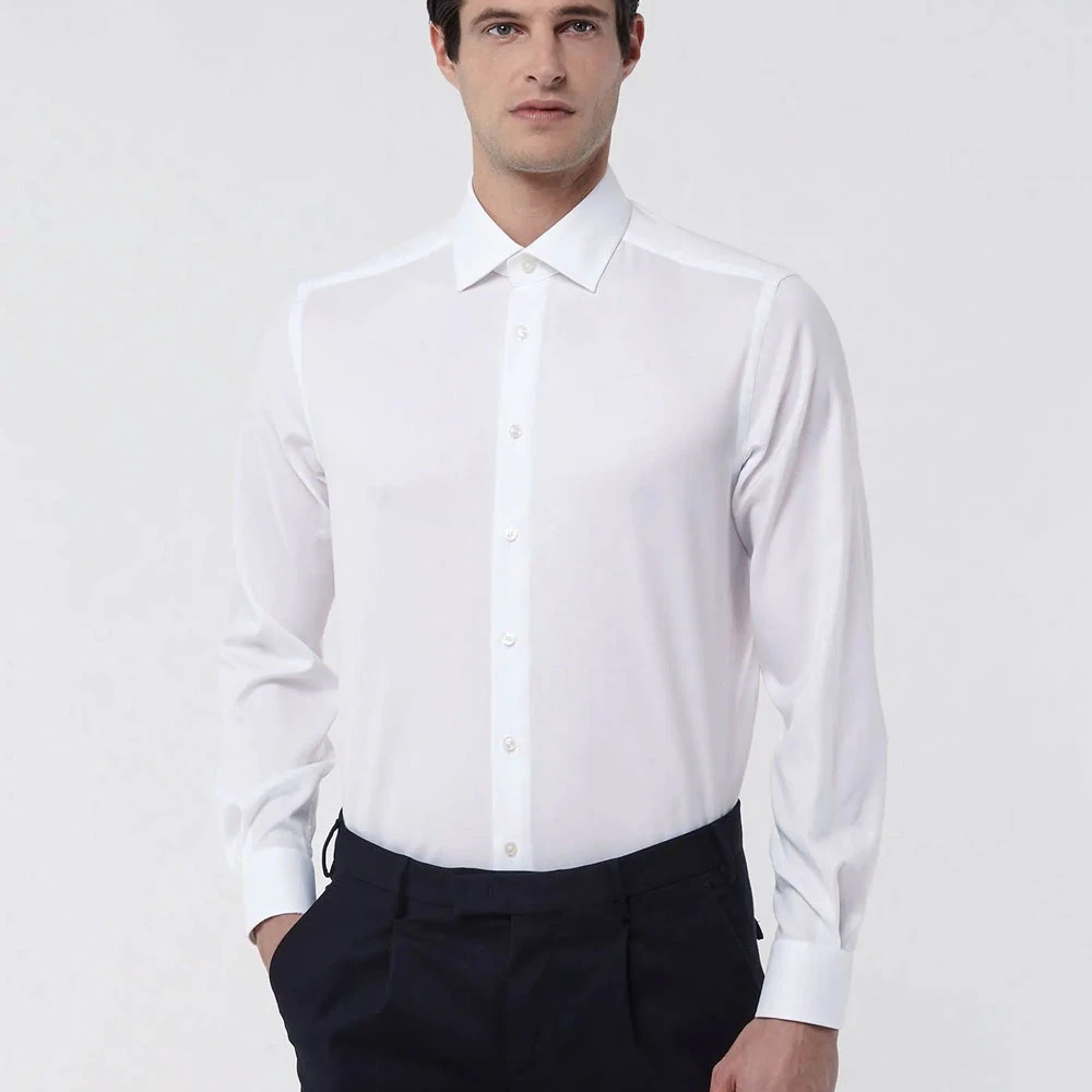 Xacus Reis Shirt Evolution Fit Wit White Heren
