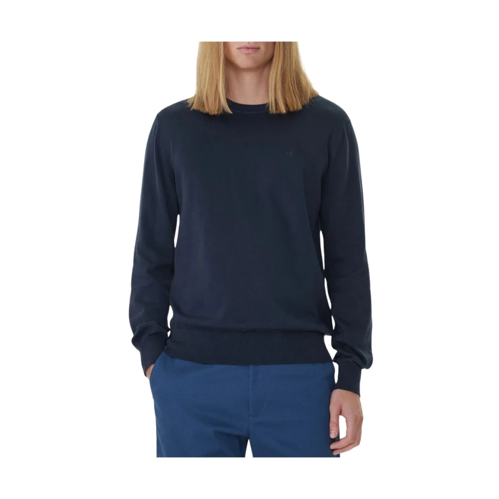 Calvin Klein Uomo Blu - Maglione Girocollo In Cotone Supima - Knitwear - L