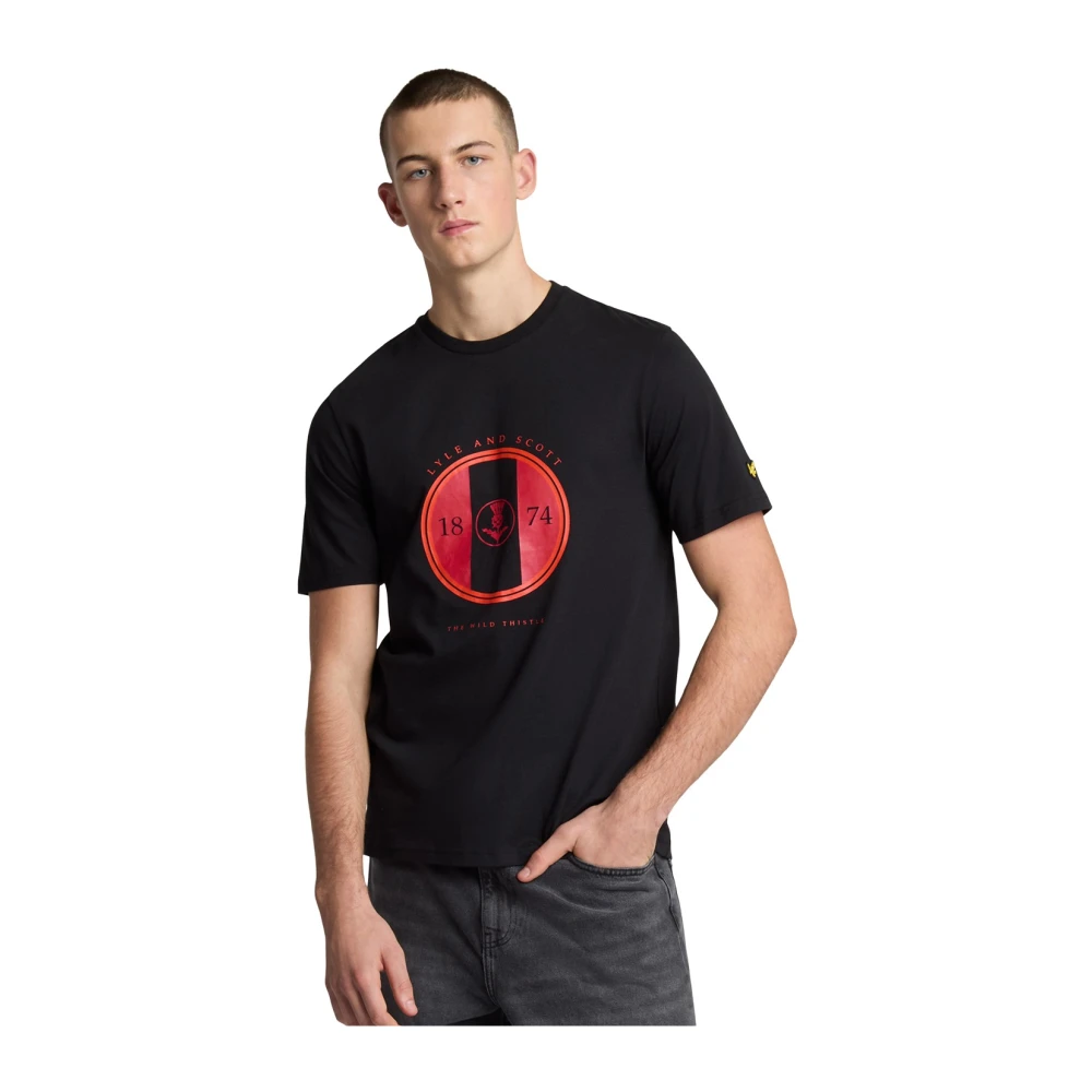 Lyle & Scott SS T-shirts Sporty Thistle Grafisch T-Shirt Black Heren
