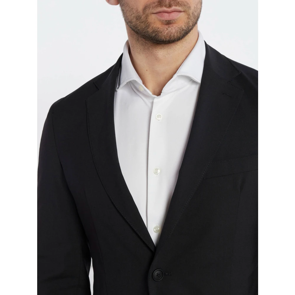 Hugo Boss Elegant Zwart Wol Blazer Black Heren