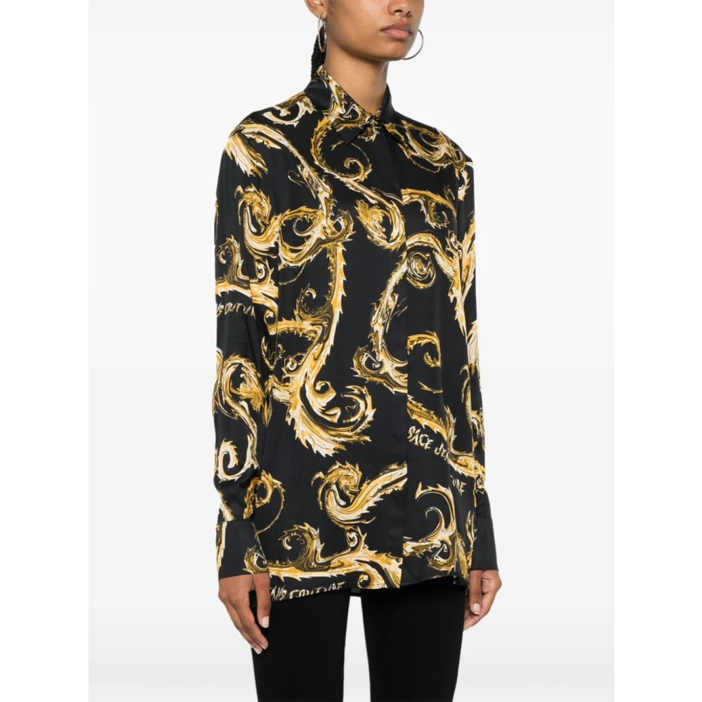 Versace Jeans Couture Zwarte shirts voor vrouwen Aw24 Multicolor Dames
