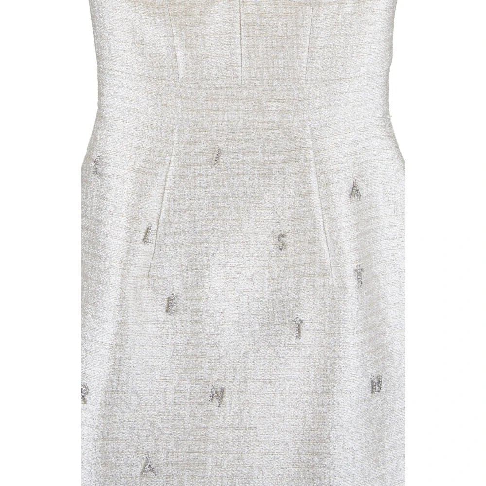 Elisabetta Franchi Korte Jurk met Zilveren Details Gray Dames