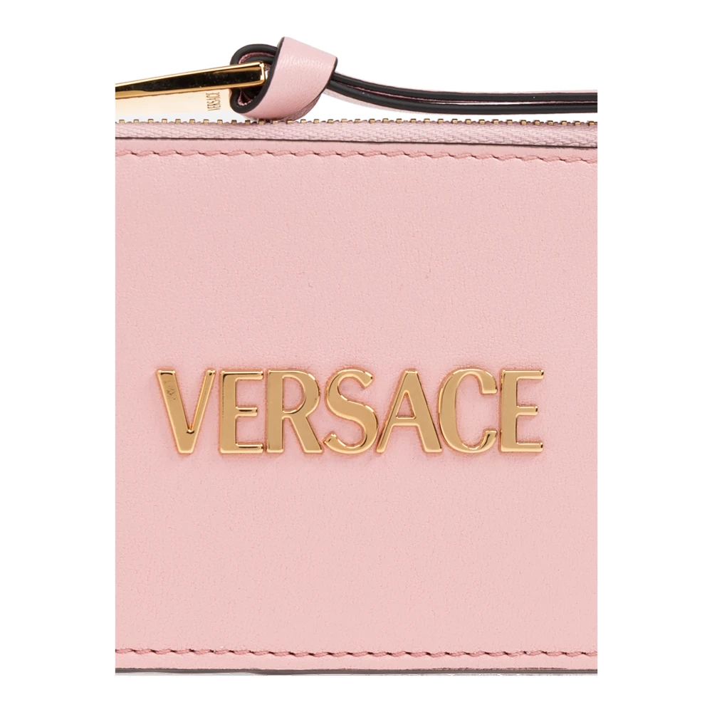 Versace Leren kaarthouder Pink Dames