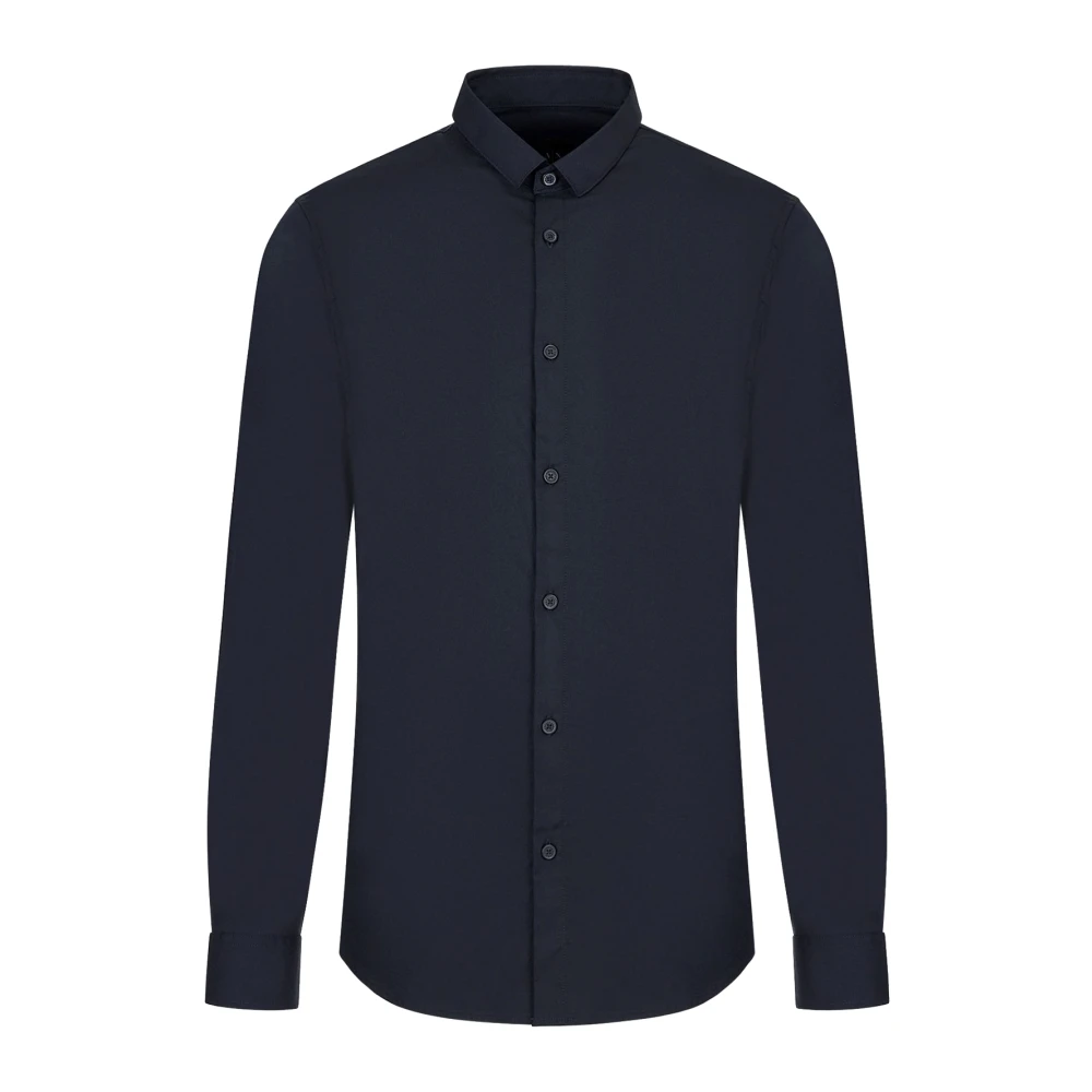 Armani Exchange Hombre Camisa Clásica De Algodón Satinado