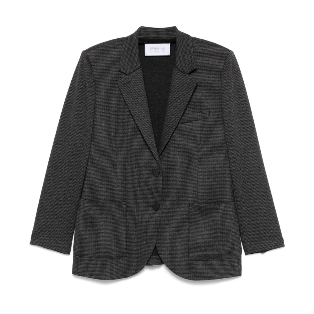 Harris Wharf London Blazer met Pied-de-Poulepatroon Gray Dames