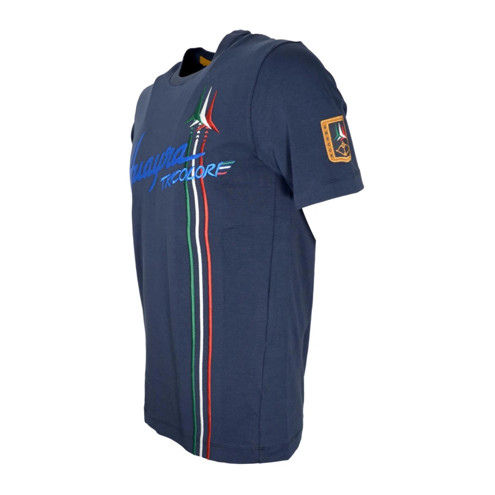 aeronautica militare Huayra Tricolore Blauw T-Shirt Blue Heren