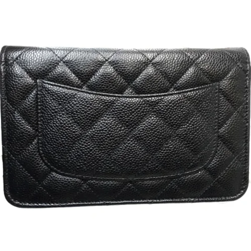 Chanel Vintage Pre-owned Leather wallets Black Dames