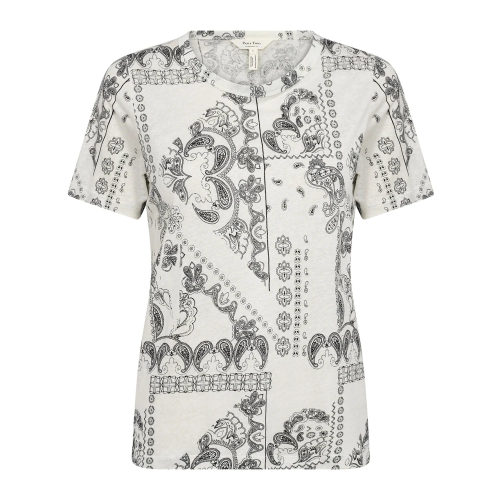 Part Two Neutraal Grafisch Paisley T-shirt White Dames