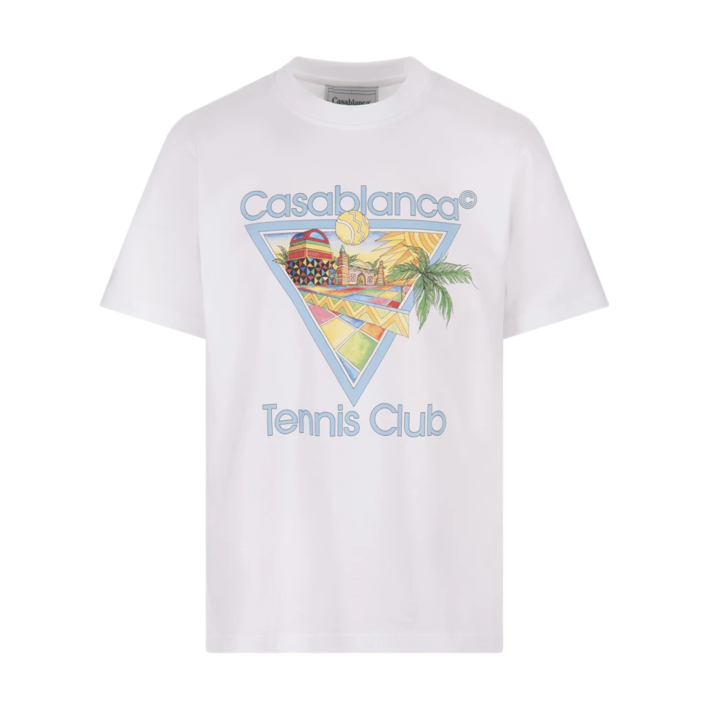 Casablanca Afro Cubism Tennis Club T-shirt White Heren
