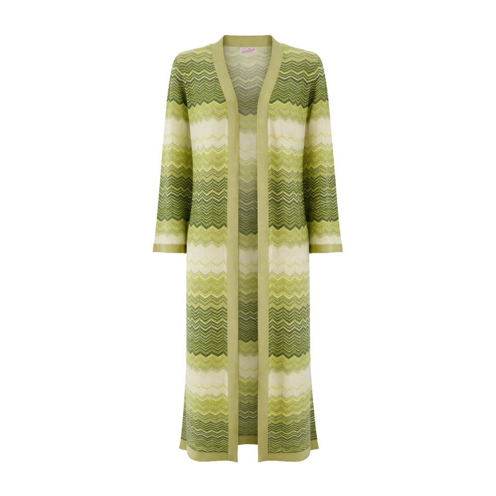 Mc2 Saint Barth Women's Green Tonia Long Cardigan - Cardigans - L - Knitwear