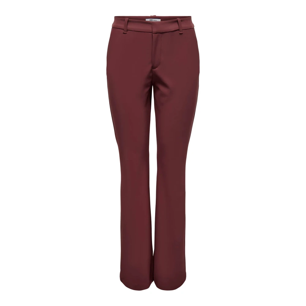 Only Flared Pant in Red Mahogany Red Dames