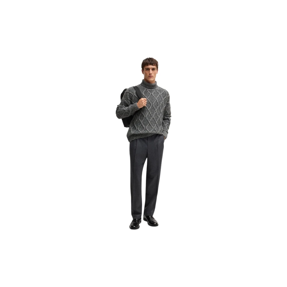 Hugo Boss Kabelgebreide trui in grijs Gray Heren