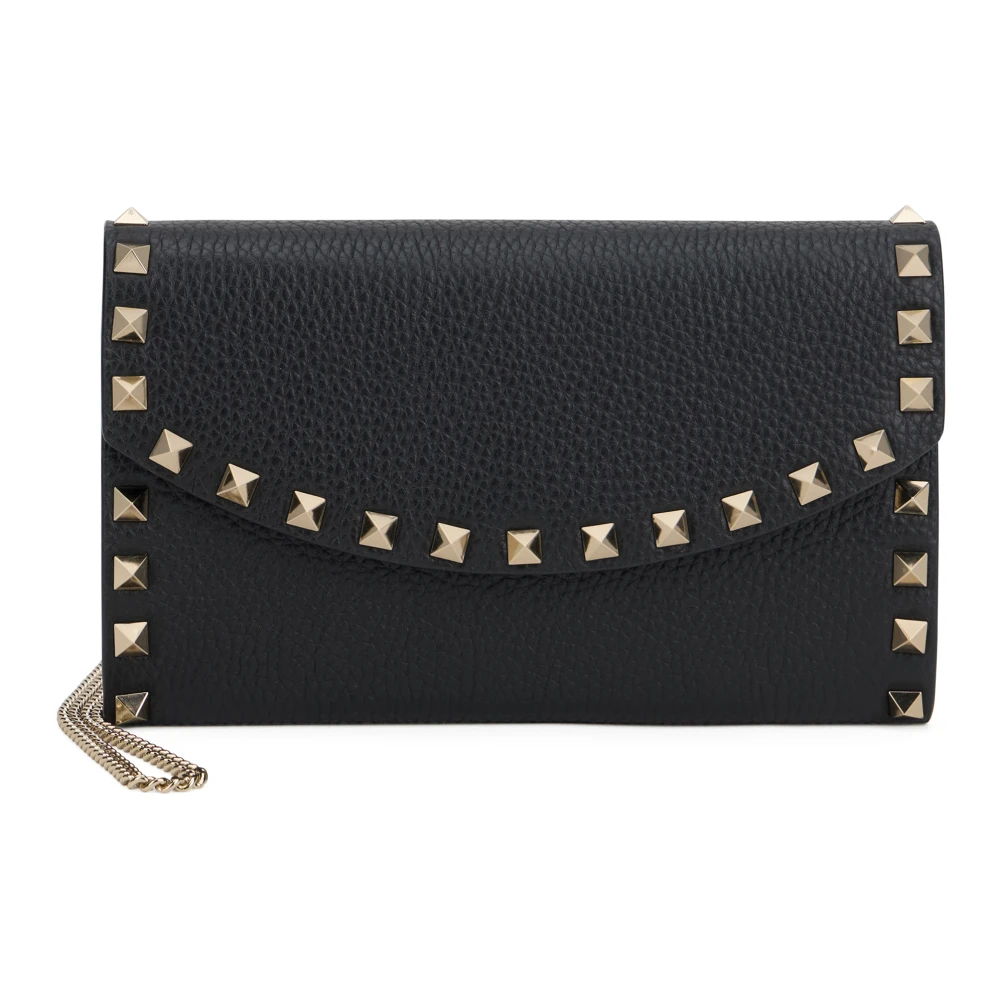 Valentino Garavani Women's Black Wallets & Cardholders, One Size, Leather Coin Purse With Studs
