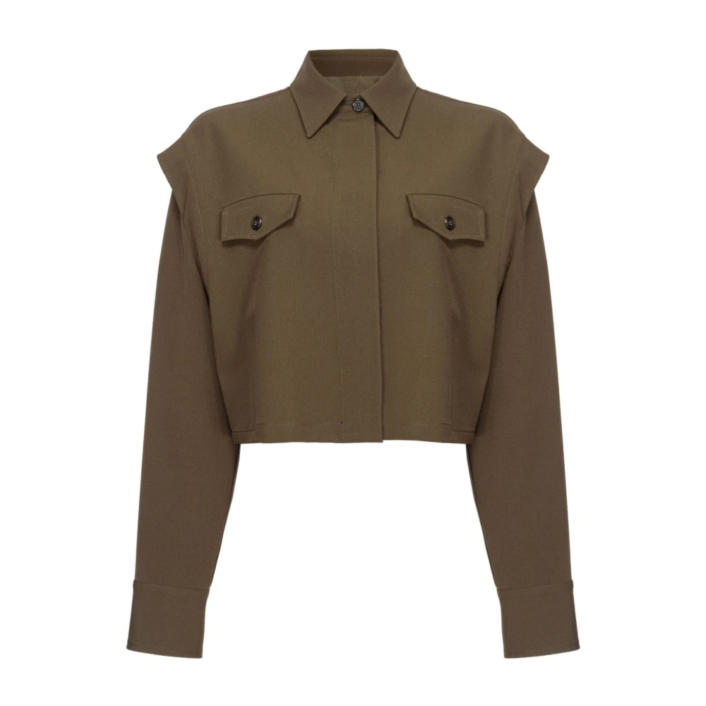 Pinko Brun Stretch Klassisk Krage Skjorta Brown, Dam