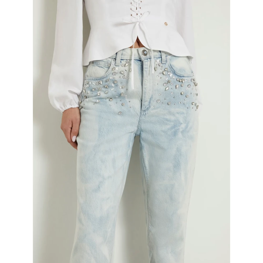 Guess Mom Jeans Lichtblauw Blue Dames