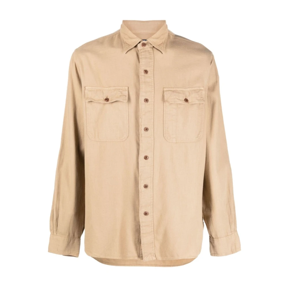 Polo Ralph Lauren Casual Langemouw Beige Katoenen Shirt Beige Heren