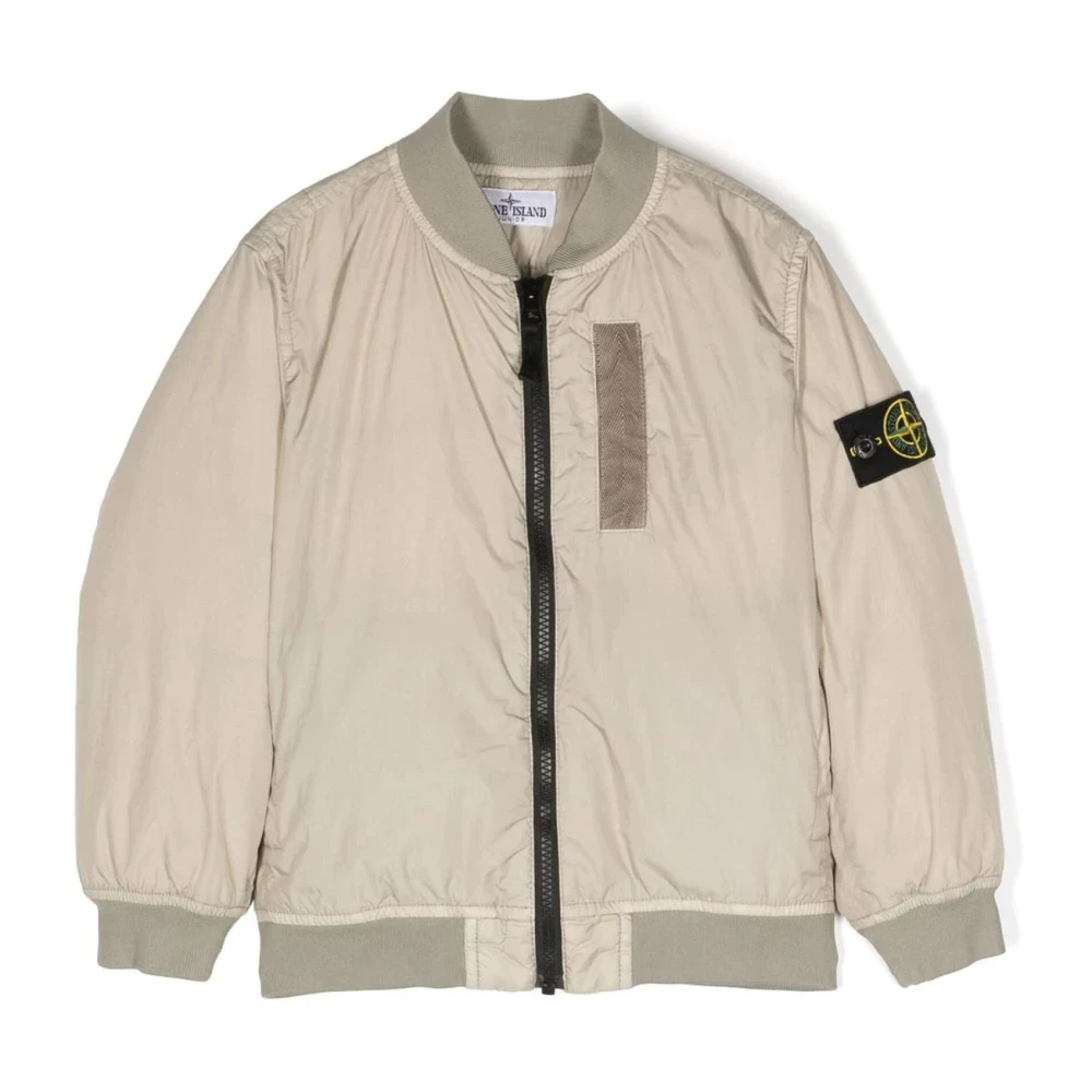 Stone Island Beige Dunjacka med Komp Motiv Beige, Pojke