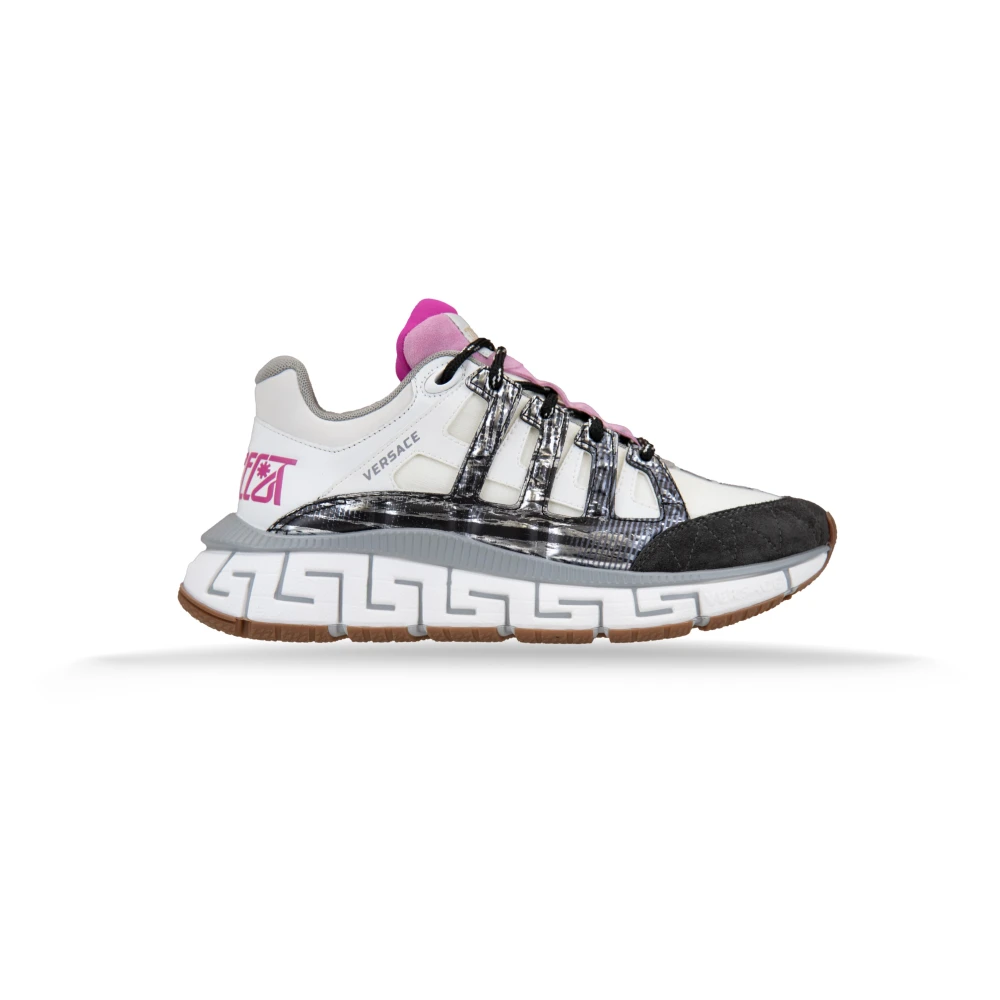 Versace Women's Multicolor Sneakers, 5 Uk, Lace-Up Trainers Stylish Design