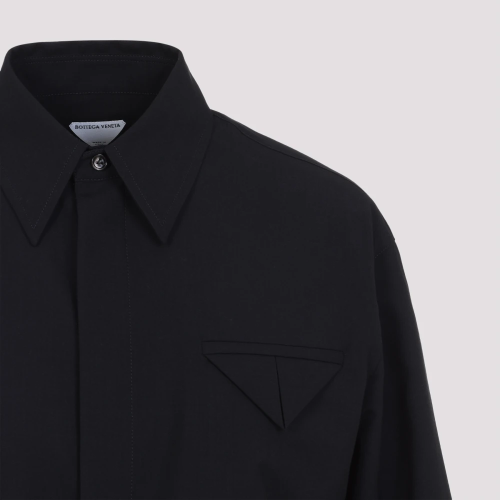 Bottega Veneta Middernacht Blauw Fijn Wollen Overhemd Blue Dames