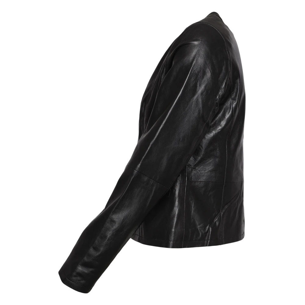 2-Biz Jas Leder Bikerjack Black Dames