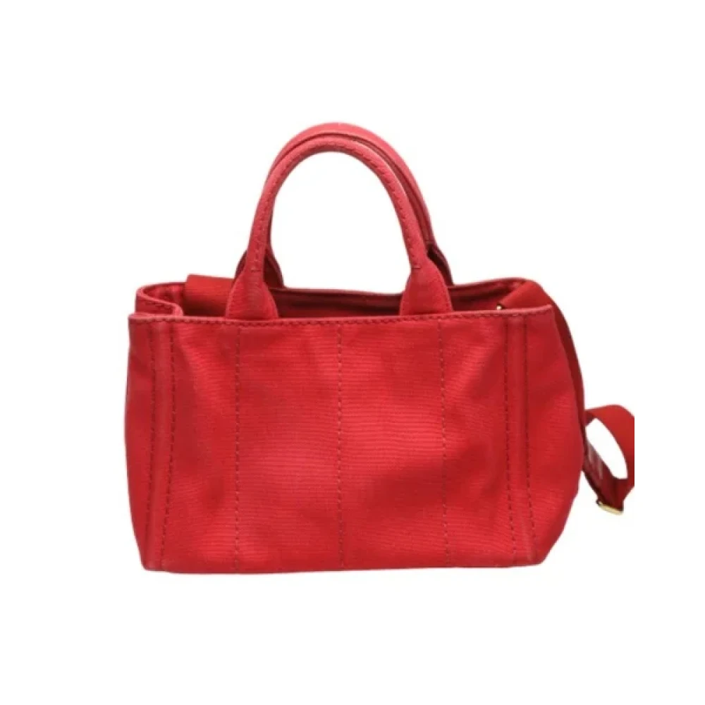 Prada Vintage Pre-owned Cotton totes Red Dames
